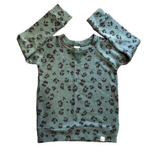 Lulu + Roo Gender Neutral Green Leopard Sweatshirt